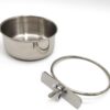 0015b47e0a191bb2 2PCS Bird Feeding Dish Cups with Spoon, Parrot Food Bowl Clamp Holder - Stainless Steel Coop Cup, Bird Cage Water Bowl for Parakeet African Greys Conure Cockatiels Lovebird Budgie Chinchilla