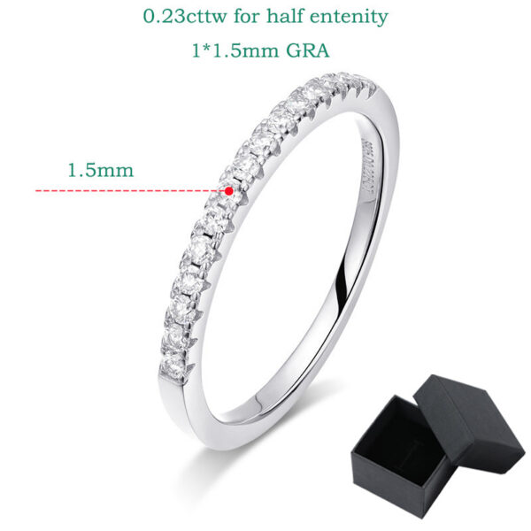 Smyoue Plated 0.57ct Full Enternity Moissanite Ring Forn Women S Sterling Sier Matching Diamond Band Wedding Jewelry
