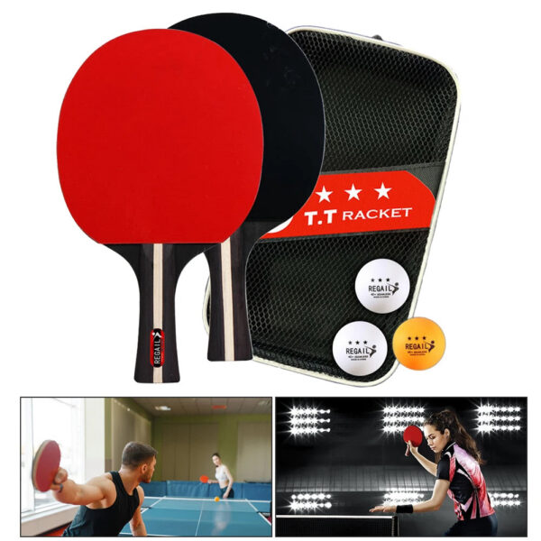 002972c5d49befd7 Table Tennis Racket 2 Rackets & 3 Balls Table Tennis Paddles Professional Ping Pong Paddle with Bag for Beginners Training Game