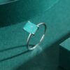 0034ff32a0662681 Modian Authentic 925 Sterling Silver Classic Rectangle Tourmaline Paraiba Female Finger Ring For Women Charm Fine Jewelry Anillo