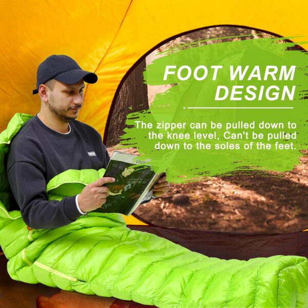 003d2a7448f57c86 AEGISMAX Ultraleicht Gänse Daunen Schlafsack Frühling Herbst Ultra-kompakter Leichter Schlafsack Mumienschlafsack für Jugendliche und Erwachsene, zum Wandern, Outdoor-Zelt bei warmem Wetter