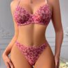 Sexy Polka Dot Half Cup See Through Sheer Push Up Bra And Thong Underwear Sets Ultra Thin Transparent Basic Erotic Lingerie Set