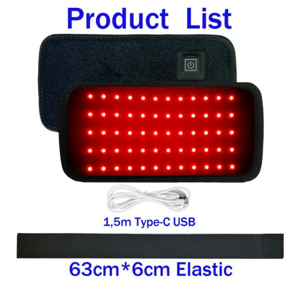 006b7bcb2d0bd251 LED Therapy Belt Pain Relief 660nm 850nm Red Infrared Light Pad for Waist,Back,Abdomen,Knees,Wrists Joints Muscle
