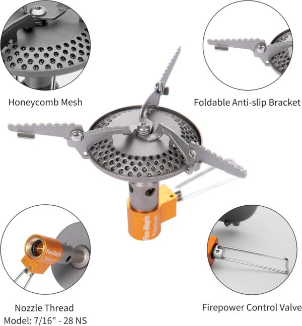 0076d7152fa634d2 Fire-Maple 116T Titanium Camping Gas Stove | Mini Pocket One-Piece Gas Burner | Ultralight Backpacking Cooking Stove Portable for Outdoor Activities