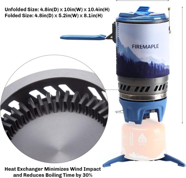 009110a4492a91fe Fire Maple Polaris Pressure Regulator Cooking System | Portable Camping Backpacking Gas Stove with Piezo Ignition POT Support & Stand | Compact Gas Stove Burner for Hiking Bushcraft Trekking (Blue)