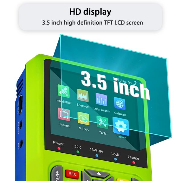 00c4725f732ac14e ICQUANZX V8 Satellite Finder Signal Meter Upgraded TV DVB-S2/S2X Receiver Detector, HD 1080P Free to Air FTA 3.5" LCD Built-in 5000mAh Battery for Adjusting Sat Dish