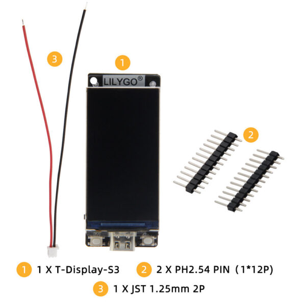 00d2cbccd8401525 LILYGO® T-Display-S3 ESP32-S3 1.9 inch ST7789 LCD Display Development Board WIFI Bluetooth5.0 Wireless Module 170*320 Resolution