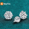 00efaec9883e0fd4 NeeTim 2ct Moissanite Earrings For Women Men Lab Diamond White Gold Plated 925 Sterling Silver Stud Earring Luxury Fine Jewelry