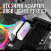 ATX 24 Pin to 90 Degree Plug Adapter ARGB Mainboard Motherboard Power Supply Cable Modular DIY Mounting Accessessory