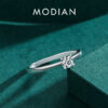Modian Sterling Sier 10 Hearts Clear CZ Simulated Diamond Simple Wedding Bands Ring For Women Statement Engagement Jewelry