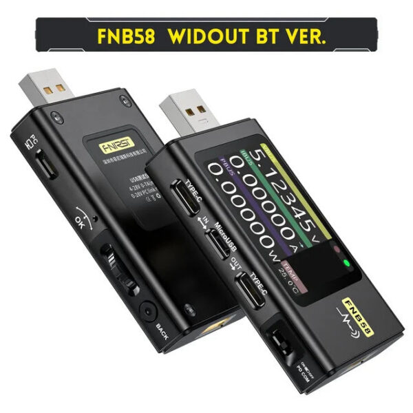 00f92b46f570b1db FNB58 USB Tester Voltmeter Ammeter TYPE-C Fast Charge Detection Trigger Capacity Ripple Measurement