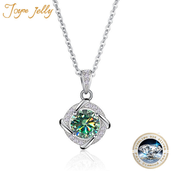00fd75fadf4978be JoyceJelly 6.5mm 1ct Moissanite Necklace For Women S Sterling Sier Jewelry Lab Created Diamond Pendant Clavicle Chain Gift
