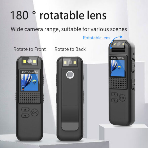 Mini Pocket 1080p FHD Sports Action Portable Small Body Camera Rotating Outdoor Bicycle Recorder Camcorder