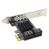 012de8a66eb4e542 4 Port III PCIe Expansion 6Gbps SATA 3.0 to PCI-e 1X Controller PCI Express Adapter Add On Card PCI-E X4 X8 X16