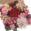 Serra Flora Artificial Christmas Flowers Greenery Combo Box Set Faux Flowers Bulk Flower Leaf with Stems for DIY Tree Ornaments Xmas Wreath Floral Arrangements Centerpieces