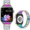 LELONG Compatible with Apple Watch Band 38mm 40mm 41mm Series 9 Series 8 7 6 5 4 3 2 1 SE Ultra, Bling Replacement Bracelet iWatch Band, Diamond Rhinestone Stainless Steel Metal Wristband Strap