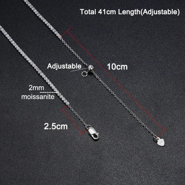 01495b9275b0699e 2mm Moissanite Tennis Necklace For Women S925 Silver Plated 18K Gold Sparking Rhinestone Choker Chain Wedding Jewelry Adjustable