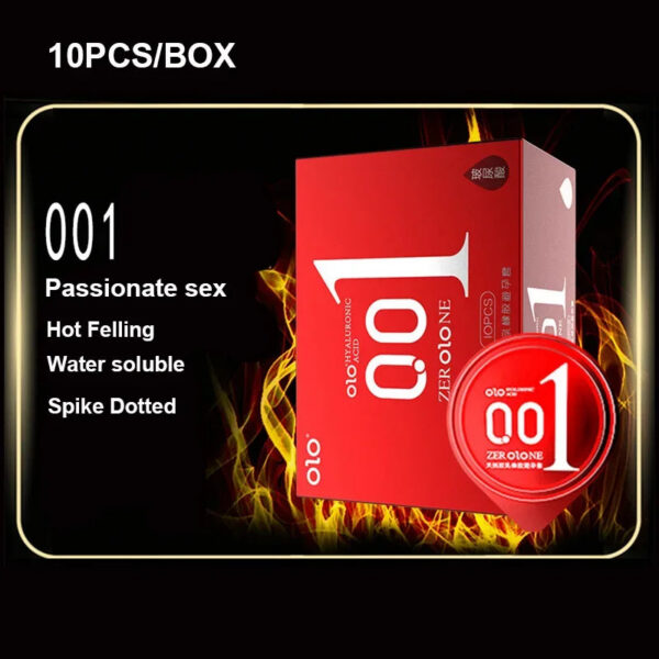 OLO ULTRA THIN CONDOM 0.01 Feeling Penis Sleeve Hyaluronic Acids Rubber Latex Ejaculation Delay Dotted Condoms Intimate Sex Toy