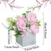 XONOR Artificial Flowers - Set of 4 Mini Fake Potted Silk Daisy Flowers for Home Decor Wedding Office Tabletop Decoration