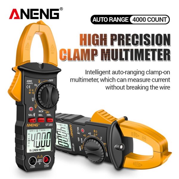 016a39da9afadb2b ANENG ST180 4000 Counts Digital Clamp Meter AC Current Multimeter Ammeter Voltage Tester Car Amp Hz Capacitance NCV Ohm Tool