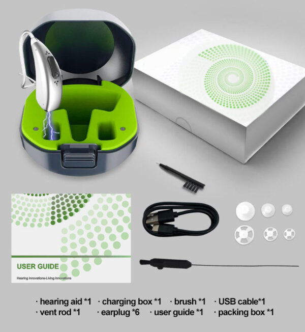 20 Channel Mini Rechargeable Aid Digital BTE Hearing Aids Adjustable Sound Amplifier Portable Deaf Elderly audifonos
