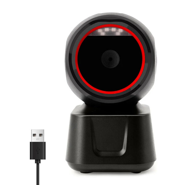 0189b7f099efa24a 1D 2D QR Wired Barcode Scanner High-speed Platform Hands-Free Automatic Sense Reader USB Port Plug&Play for Window Android
