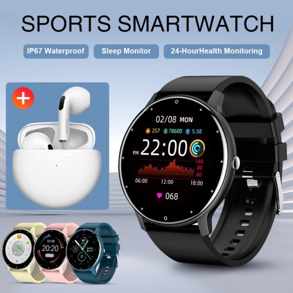 LIGE 2024 New Real-time Activity Tracker Heart Rate Monitor Sports Women Smart Watch Men Clock For Android IOS