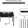 Bonnlo 3 Burner Outdoor Portable Propane Stove Gas Cooker, Heavy Duty Iron Cast Patio Burner with Detachable Stand Legs for Camp Cooking (3-Burner 225,000-BTU)