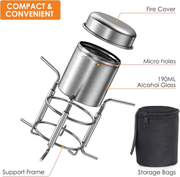 Lixada Spirit Burner,Alcohol Stove Burner Portable Outdoor Mini Spirit Stove for Hiking BBQ Cooking Picnic Camping Survival