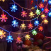 01d82bcc54f0f0cf 1pc LED Christmas Snowflake String Light Indoor & Outdoor Hanging Decorative Lighting Fairy Atmosphere Lamp For Garden Party