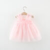 01dc7363c8df1090 Sweet Flower Fairy Baby Girl Party Dresses Summer Solid Color Mesh Princess Evening Dress Kids Costume 0 to 3 Years Old Children