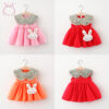 01e4758326410a61 2Pcs/Set Baby Girl Clothes Sweet Kids Costume Summer Infant Sleeveless Cute Floral Cartoon Toddler Princess Dresses+Bag 0 To 3Y