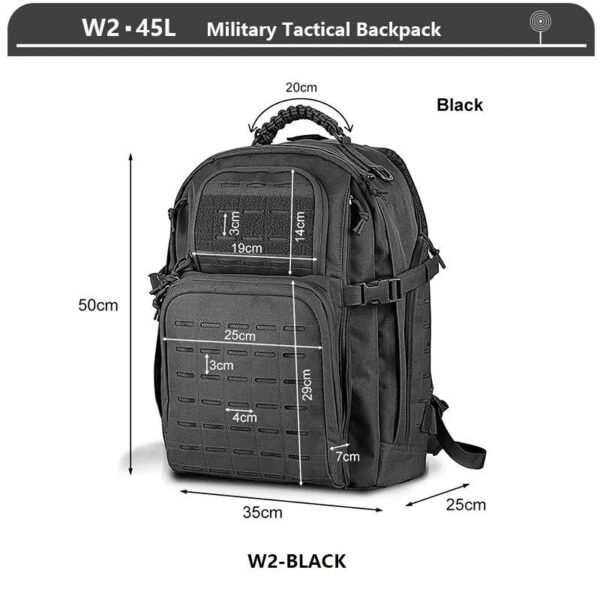 01e764463937fe2c Tactical Backpack 3 Day Assault Pack Molle Bag 38/45L Large Outdoor Waterproof Hiking Camping Travel 600D Rucksack Men Fishing