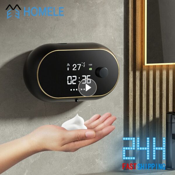 01e9f62d1bcbe657 Auto Soap Induction Liquid Automatic Dispenser Foam hine USB Temperature Display Wall Mount Hand Sanitizer