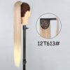01f641967903f2ff 34inches Synthetic Ponytail Hair Extension Clip in Fake Wig Hairpiece Blonde Wrap Around Pigtail Long Smooth Overhead Pony Tail