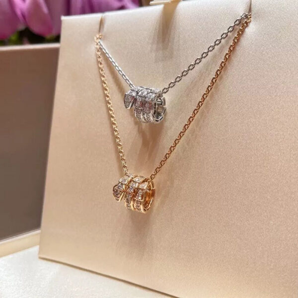 European Exquisite Sterling Sier Full Diamond Snake Head Pendant Ladies Necklace Fashion Brand Jewelry
