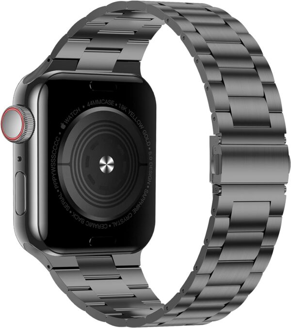 021a5ce6f737c603 iiteeology Compatible with Apple Watch Band 49mm 45mm 44mm, Upgraded Solid Business Stainless Steel Band for Apple iWatch Series 9/8/7/Ultra,Space Gray