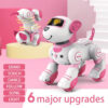 02223e29bd4e377d Funny RC Robot Electronic Dog Stunt Dog Voice Command Programmable Touch-sense Music Song Robot Dog Pink Toys for Girls Gift