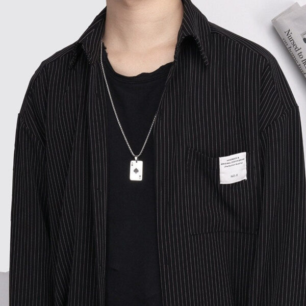 022d6ff7babe6738 2Piece Set Hip Hop Statement Stainless Steel Poker Card Ace of Spades Necklace For Women Men Pendant Chain Playing Cards Jewelry