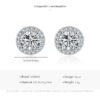 Modian Real 925 Sterling Silver Luxury Simple Cubic Zirconia Stud Earrings for Women Round CZ Wedding Statement Jewelry Gifts