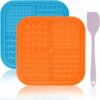 Lick Mat for Small Dogs and Cats 2 Pack, Dog Peanut Butter Lick Pads with Suction Cups for Slow Feeder, Anxiety Relief (Blue & Red)