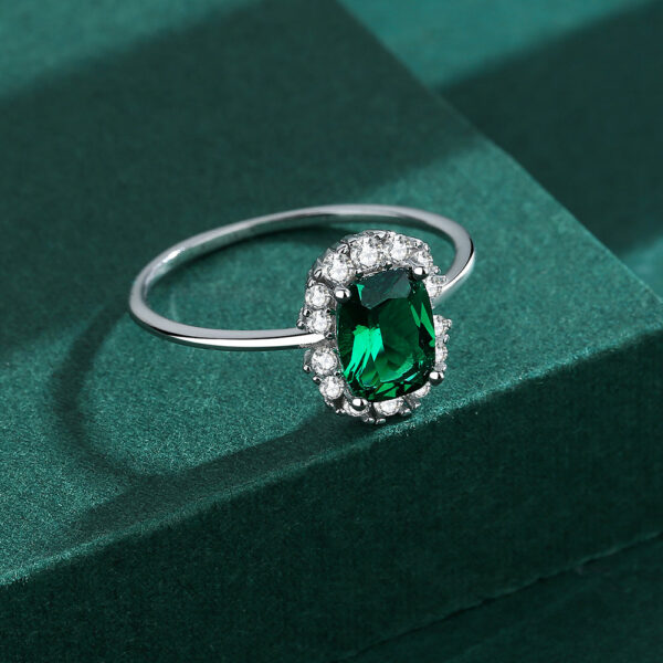02602ae3231607a3 NEW Classic Emerald Ring For Woman Real S Sier Diamond Crystal Flower Loyal Finger Wedding Party Gift Female Jewelry