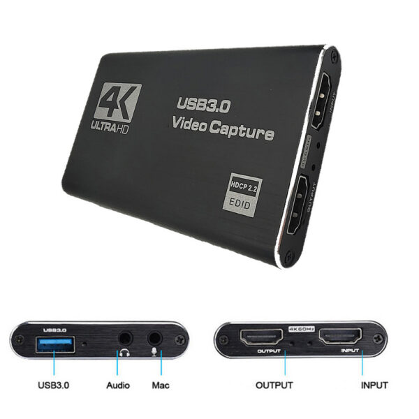4K USB 3.0 Capture HDMI-compatible 1080P 60fps HD Video Recorder Grabber For Capturing Game Card Live