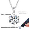 NeeTim 4ct 10mm Moissanite Necklace For Women Sterling Sier with Gold Plated Lab Diamond Pendant Wedding Party Jewelry