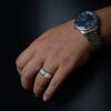 027be7c961fc7d8a Business high-end Mozambican stone one-carat diamond four-claw inlay shape of the men's ring domineering holiday gifts