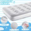 Kids Sleeping Pad for Camping Air Bed Flocked Surface with Inflatable Pillow Camping Air Mattress for Backpacking Travel Sleepover Outdoor Tent Guest(Sky Blue)