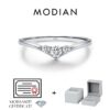 MODIAN Simple Eternity Moissanite Ring 925 Sterling Silver Sparkling Simple Thin Wedding Band Rings For Women Fine Jewelry Gift