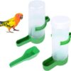 0292d0cd7bbc1ea1 2Pcs Automatic Bird Feeder Bird Waterer & Feeder Parakeet Hanging Food Dispenser Bird Cage Accessories for Parrots Budgie, Cockatiel, Lovebirds (150 ml / 5.1 oz)
