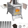 0298e14cbd80f46f WUDLEP Tent Camping Stove, Tent Stove Wood Burning Stoves, Portable Stainless Steel Tent Wood Stoves with Chimney Pipes Portable Camping Cookware for Camping Heating Lodging Cooking