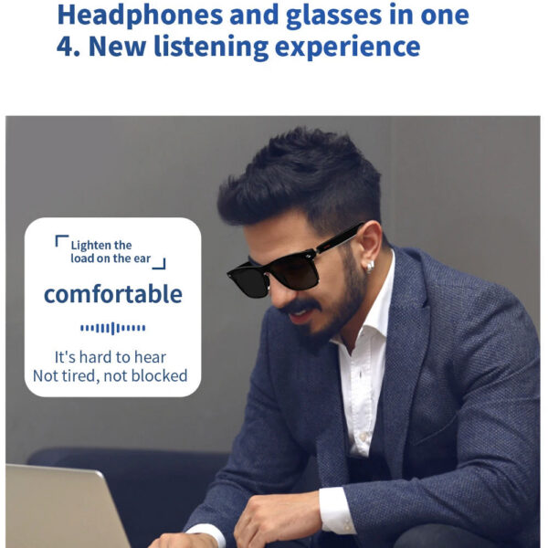 02a4c560770aef98 2 In 1 Headset Smart Glasses Blue Tooth Audio Call AI Voice Noise Reduction Music Eyewear Waterproof Speaker Mics Calls Eyeglass